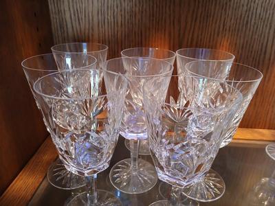 Sale Photo Thumbnail #592: 6 7/8" tall. Flea bite and chip to rim of 1 glass.