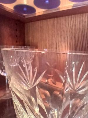 Sale Photo Thumbnail #596: 6 7/8" tall. Flea bite and chip to rim of 1 glass.