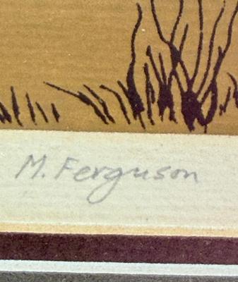 Sale Photo Thumbnail #10: Similar in style to Japanese wood-block prints, this lithograph is number 9 of 50, and signed in pencil by the artist.  Framed size approx. 18" x 13".