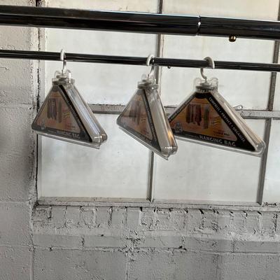 592 Double Stainless Steel Clothing Rack with Hanging Bags