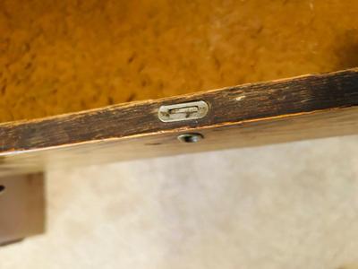 ANTIQUE TIGER OAK MIRRORED BACK SIDEBOARD BUFFET ON CASTERS