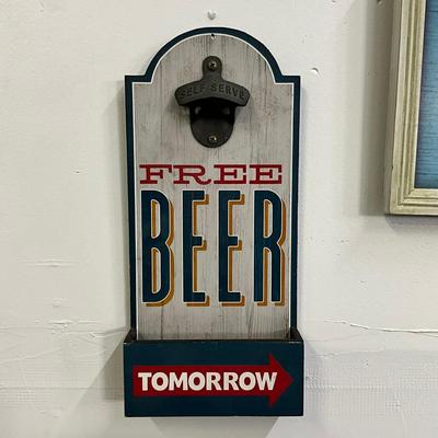 774 Miller High Life Plastic Advertising Beer Sign With Cocktail And Free Beer Bottle Opener