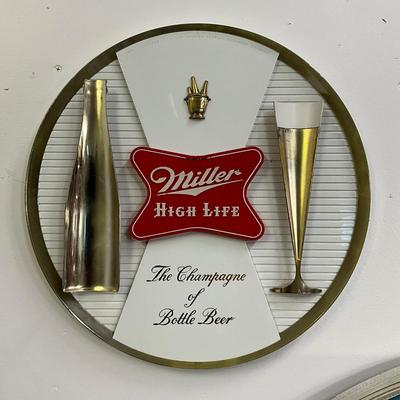 774 Miller High Life Plastic Advertising Beer Sign With Cocktail And Free Beer Bottle Opener