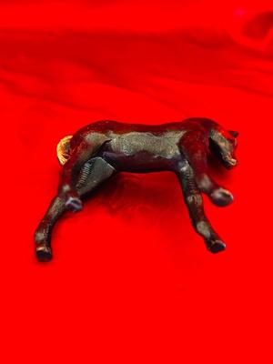 VINTAGE HEAVY BRONZE COLT AND BUCKING BRONCO VAQUERO COWBOY