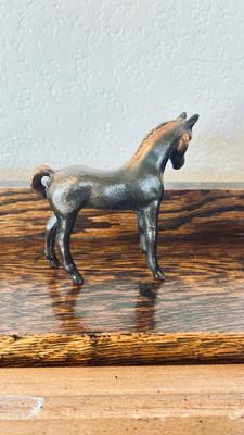 VINTAGE HEAVY BRONZE COLT AND BUCKING BRONCO VAQUERO COWBOY