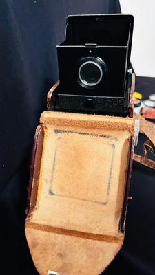 VERY OLD ROLLEICORD CAMERA AND ACCESSORIES