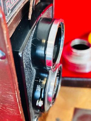 VERY OLD ROLLEICORD CAMERA AND ACCESSORIES