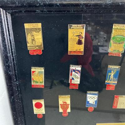 822 Framed Olympic 1996 Summer Games Coca-Cola Pins