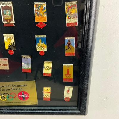 822 Framed Olympic 1996 Summer Games Coca-Cola Pins