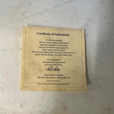 829 MLB Photograph David Justice And Ron Gant 1991 N.L. Champs