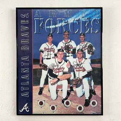830 Atlanta Braves Armed Forces Signed Framed Poster