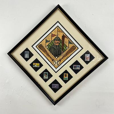 831 Geoffrey Aaron Harris Signed Framed Etching "Play Ball!"