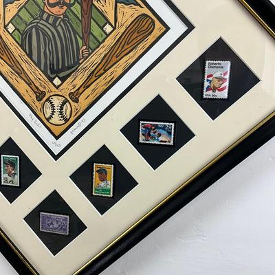 831 Geoffrey Aaron Harris Signed Framed Etching "Play Ball!"