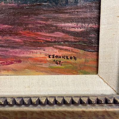 844 Original Signed Oil Painting "Evening By The Sea" 1967