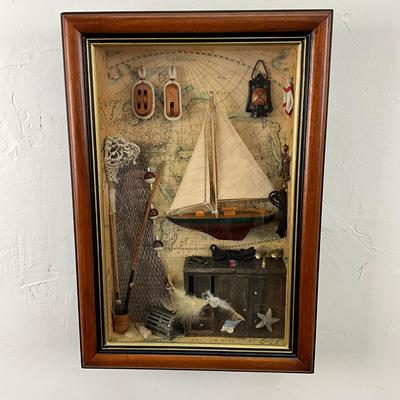 910 Vintage Nautical Shadow Box