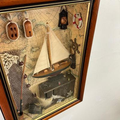 910 Vintage Nautical Shadow Box