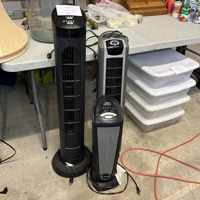 924 Set Of Three Oscellating Fans/Heaters Lot