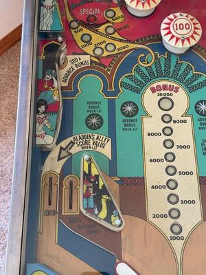 1975 “ALADDIN’S CASTLE” PINBALL MACHINE BY BALLY