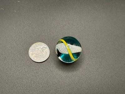 LATTICINIO SWIRL CORE MARBLE WITH MULTICOLORED SWIRLS