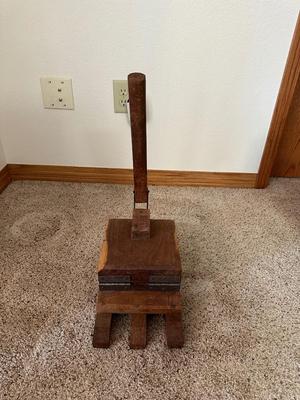 VINTAGE PRIMITIVE WOODEN TORTILLA PRESS