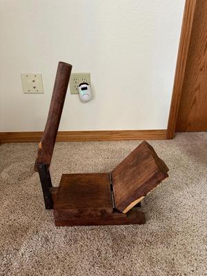 VINTAGE PRIMITIVE WOODEN TORTILLA PRESS