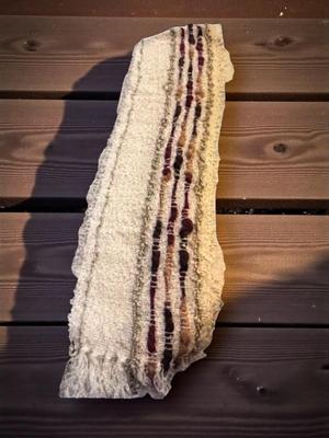 Acrylic and Wool Scarf, Blue Scarf and Black Ladies Hat