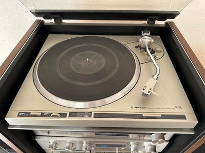 VINTAGE PIONEER COMPONENT HOME STEREO SYSTEM - BLUE LINE SERIES - WITH MATCHING AUDIO CABINET