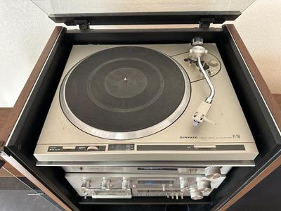 VINTAGE PIONEER COMPONENT HOME STEREO SYSTEM - BLUE LINE SERIES - WITH MATCHING AUDIO CABINET