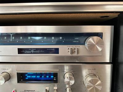 VINTAGE PIONEER COMPONENT HOME STEREO SYSTEM - BLUE LINE SERIES - WITH MATCHING AUDIO CABINET