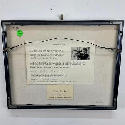 926 Signed Elizabeth Rhine Ruhl Framed Lithograph