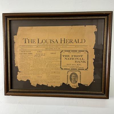 928 Framed The Louisa Herald 1911 Ripped Newspaper Vol. One