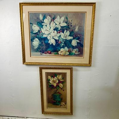 930 Pair Of Barbara Mouk Gilt Framed Prints