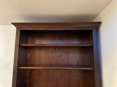 LARGE BEAUTIFUL FREE STANDING BOOKCASE WITH COFFEE FINISH