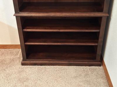 LARGE BEAUTIFUL FREE STANDING BOOKCASE WITH COFFEE FINISH