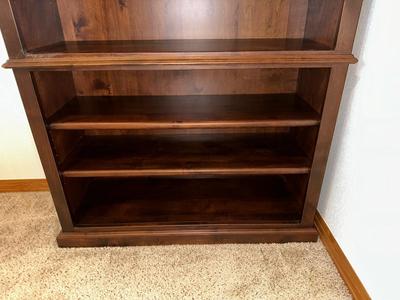 LARGE BEAUTIFUL FREE STANDING BOOKCASE WITH COFFEE FINISH