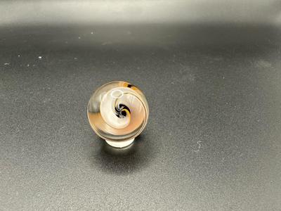 BLACK LATTICINIO SWIRL CORE WITH MULTICOLORED SWIRLS MARBLE