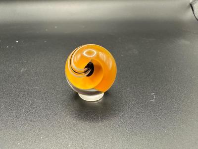 BLACK LATTICINIO SWIRL CORE WITH MULTICOLORED SWIRLS MARBLE