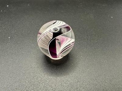 PURPLE AND WHITE HELTER SKELTER PATTERN MARBLE