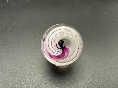 PURPLE AND WHITE HELTER SKELTER PATTERN MARBLE