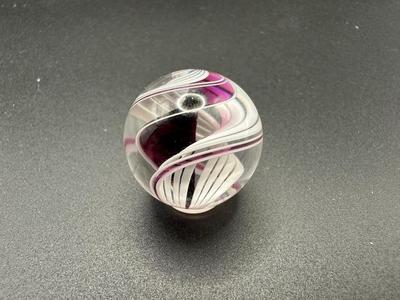 PURPLE AND WHITE HELTER SKELTER PATTERN MARBLE