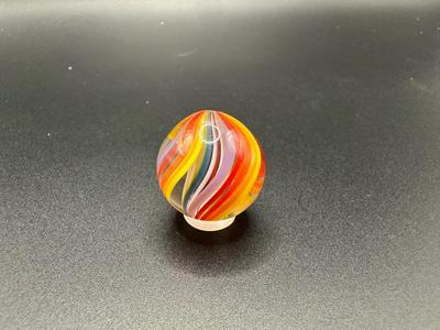 RAINBOW DIVIDED SWIRLS CORE WITH RAINBOW RIBBON SWIRLS MARBLE