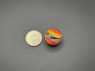 RAINBOW DIVIDED SWIRLS CORE WITH RAINBOW RIBBON SWIRLS MARBLE