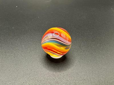 RAINBOW DIVIDED SWIRLS CORE WITH RAINBOW RIBBON SWIRLS MARBLE