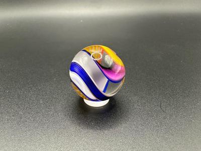 VIBRANT MULTICOLORED RIBBON CORE SWIRL MARBLE