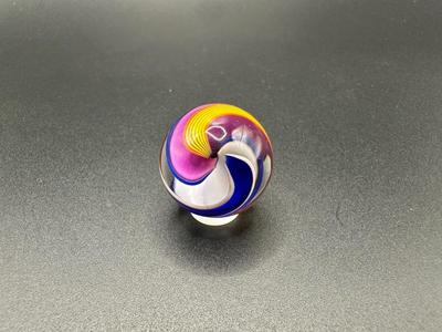 VIBRANT MULTICOLORED RIBBON CORE SWIRL MARBLE