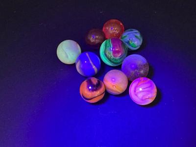 10 - URANIUM/VASELINE GLASS MARBLES