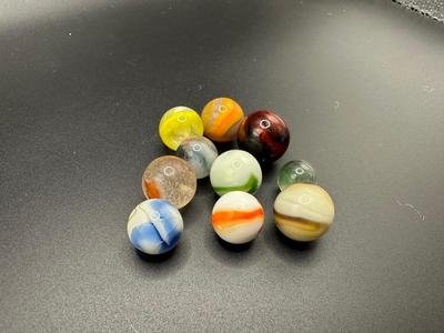 10 - URANIUM/VASELINE GLASS MARBLES