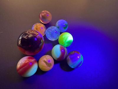 10 - URANIUM/VASELINE GLASS MARBLES
