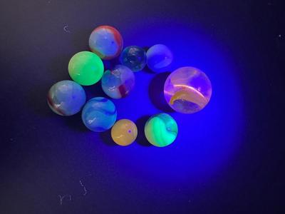 10 - URANIUM/VASELINE GLASS MARBLES