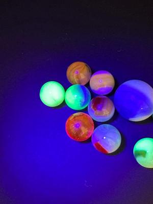 10 - URANIUM/VASELINE GLASS MARBLES